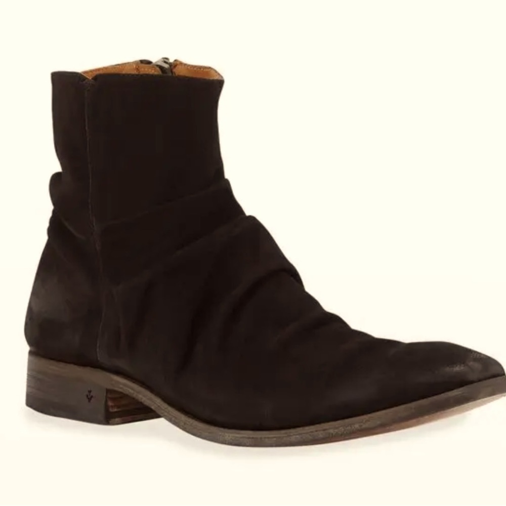 John Varvatos Men’s Morrison Sharpei Dark Brown Lamb Leather Boots Size 9.5 - Picture 3 of 16
